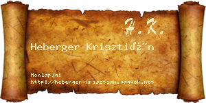 Heberger Krisztián névjegykártya